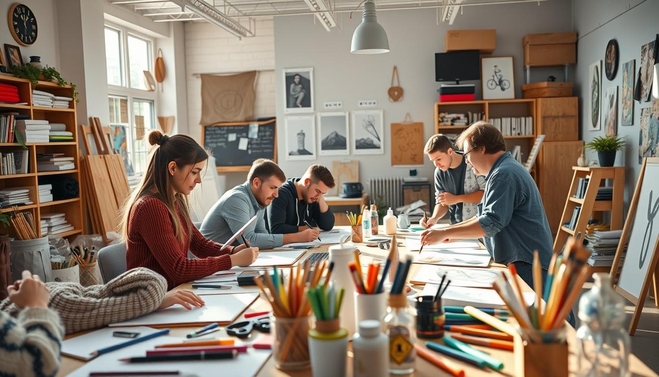 Students working in research laboratory
